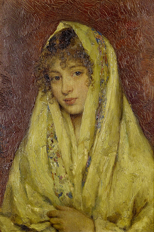 Eugene_de_Blaas_Girl_in_a_yellow_shawl